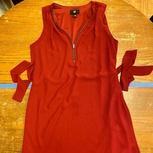 iZ Byer Red Sleeveless Dress with Zipper